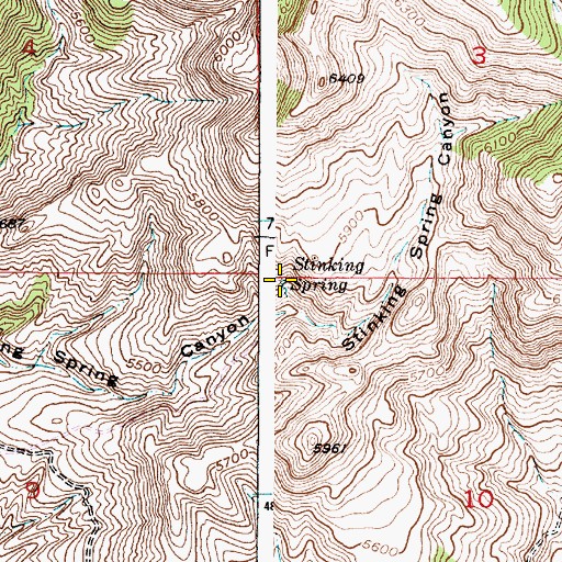 Topographic Map of Stinking Spring, ID
