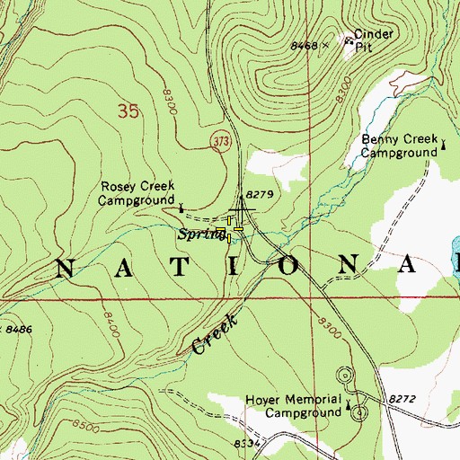Topographic Map of Squirrel Spring, AZ