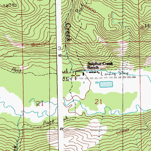 Topographic Map of Sulphur Creek Ranch, ID