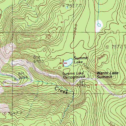 Topographic Map of Summit Lake, ID