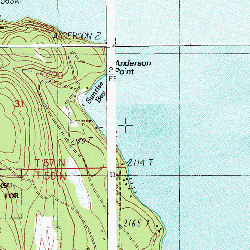 Topographic Map of Sunrise Bay, ID