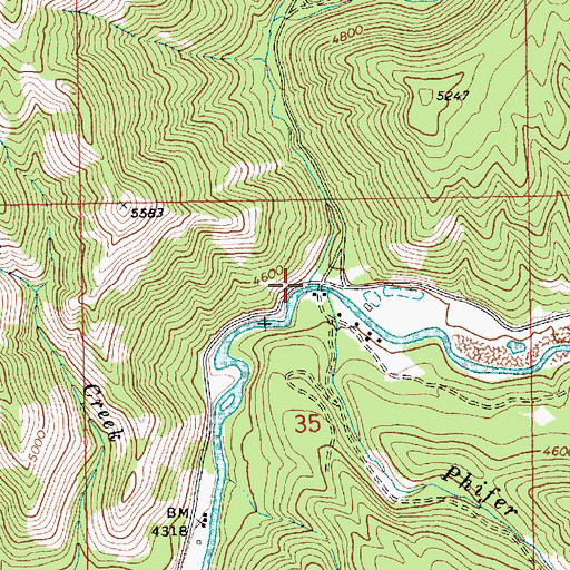 Topographic Map of Swanholm Creek, ID