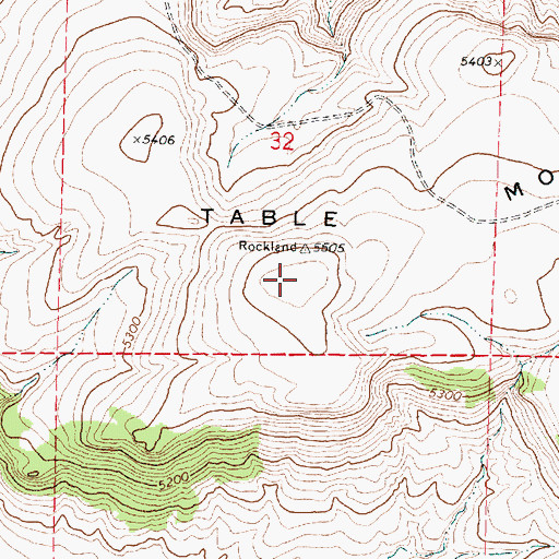 Topographic Map of Table Mountain, ID