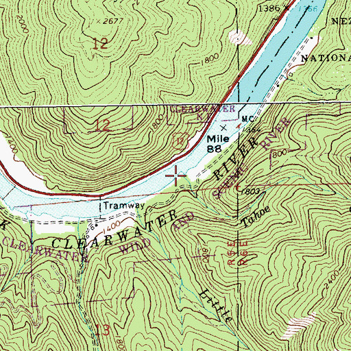 Topographic Map of Tahoe Creek, ID