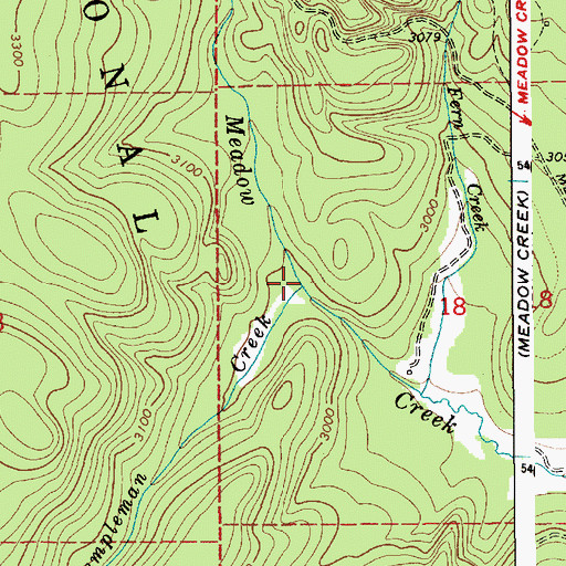 Topographic Map of Templeman Creek, ID