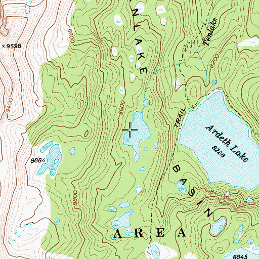 Topographic Map of Tenlake Basin, ID