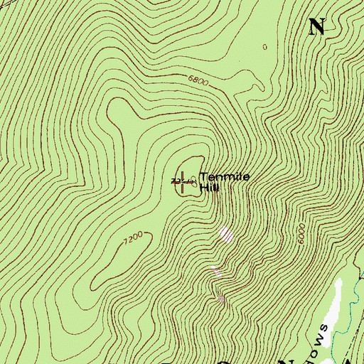 Topographic Map of Tenmile Hill, ID