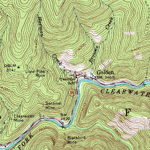 Topographic Map of Tenmile School, ID