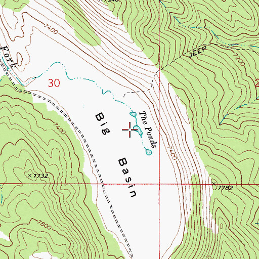 Topographic Map of The Ponds, ID