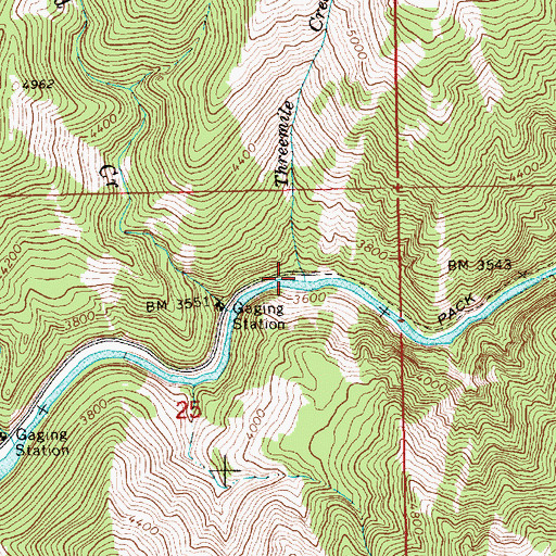 Topographic Map of Threemile Creek, ID