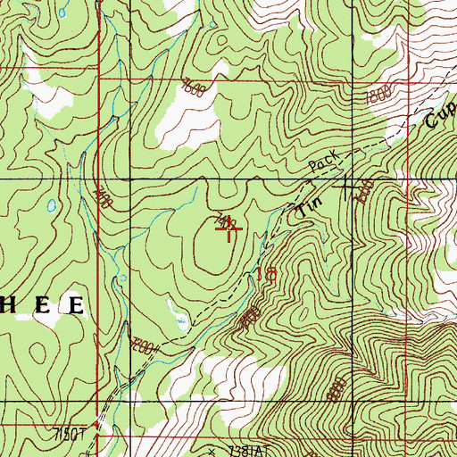 Topographic Map of Tin Cup Trail, ID