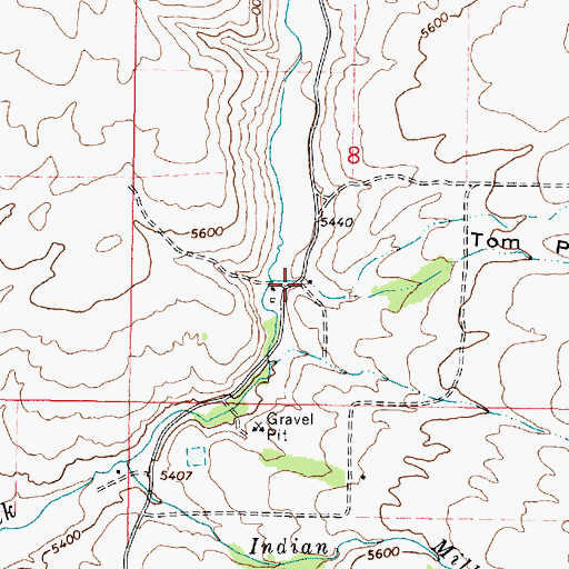 Topographic Map of Tom Perry Canyon, ID