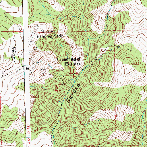 Topographic Map of Towhead Basin, ID