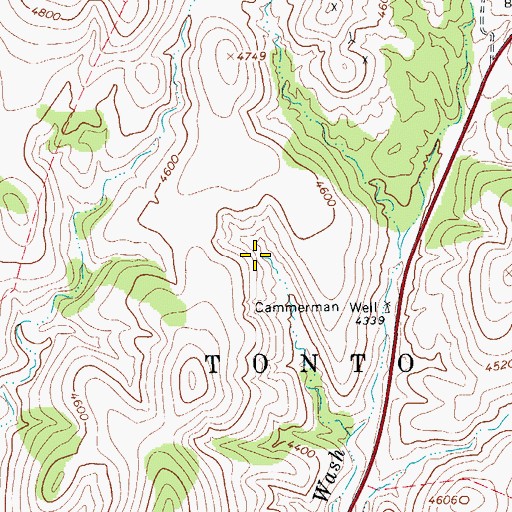 Topographic Map of Apache Spring, AZ