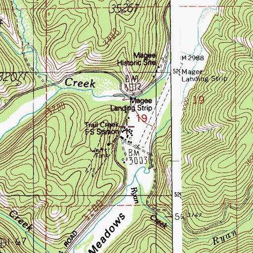 Topographic Map of Trail Creek Work Center, ID