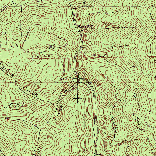 Topographic Map of Triplet Creek, ID