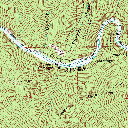 Topographic Map of Turner Creek, ID