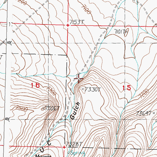 Topographic Map of U C Gulch, ID
