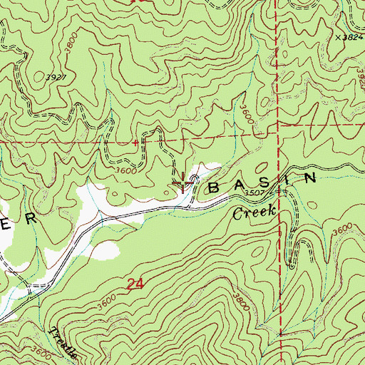 Topographic Map of Upper Basin, ID