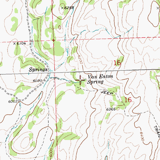 Topographic Map of Van Eaton Spring, ID