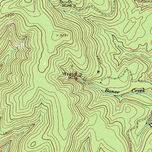 Topographic Map of Wagner Mine, ID