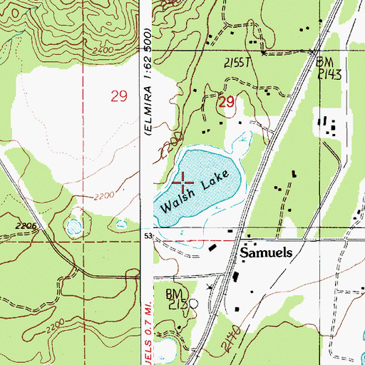 Topographic Map of Walsh Lake, ID