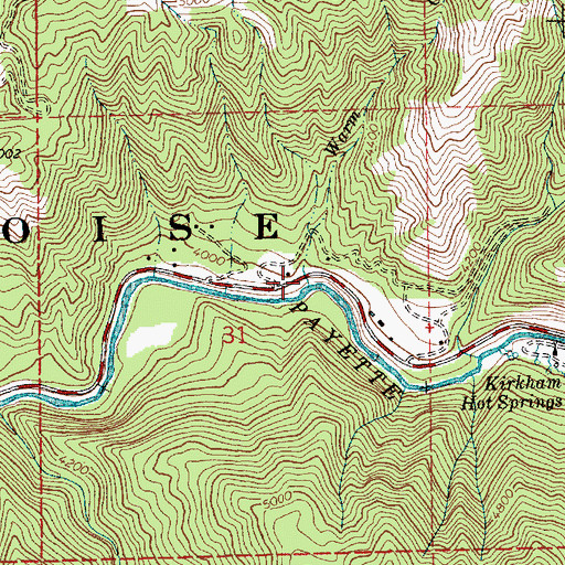 Topographic Map of Warm Creek, ID