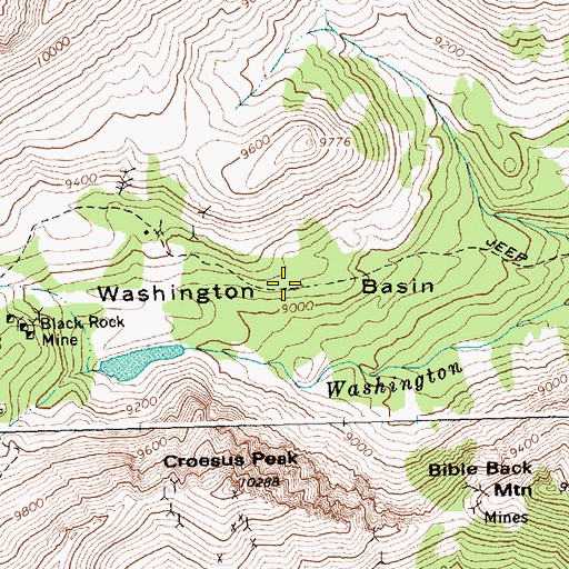 Topographic Map of Washington Basin, ID