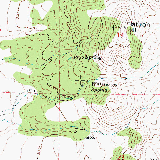 Topographic Map of Watercress Spring, ID