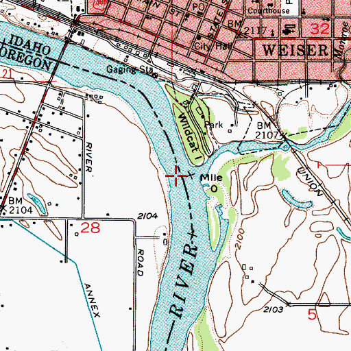 Topographic Map of Weiser River, ID