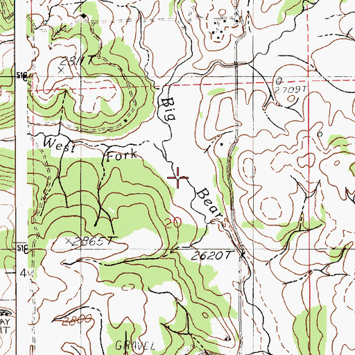 Topographic Map of West Fork Big Bear Creek, ID