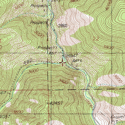 Topographic Map of West Fork Big Creek, ID