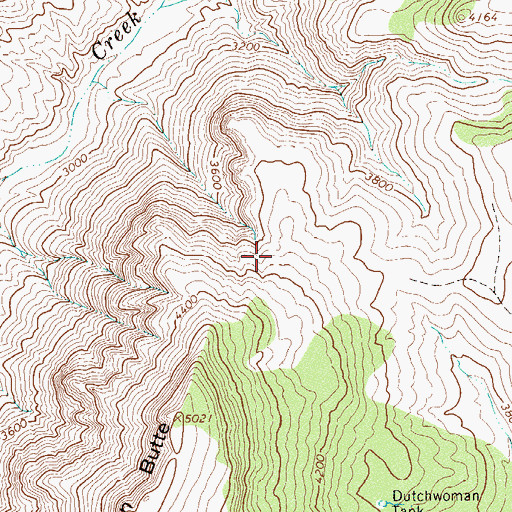 Topographic Map of Butte Tank, AZ