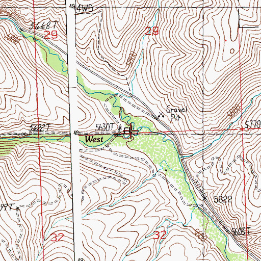 Topographic Map of West Fork Morgan Creek, ID