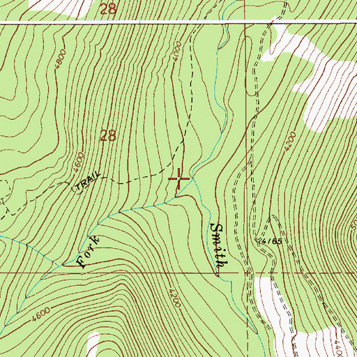 Topographic Map of West Fork Smith Creek, ID