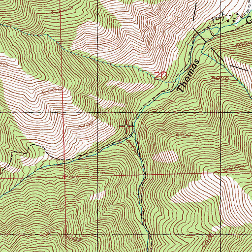 Topographic Map of West Fork Thomas Creek, ID