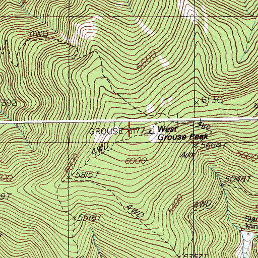 Topographic Map of West Grouse Peak, ID