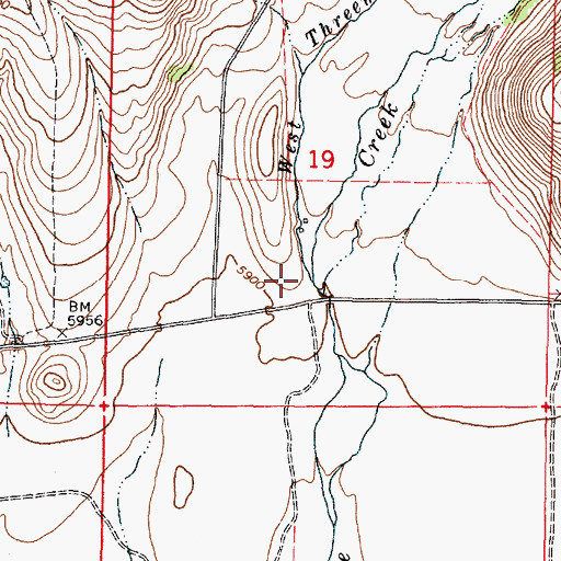 Topographic Map of West Threemile Creek, ID