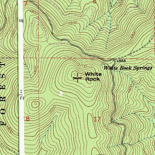 Topographic Map of White Rock, ID
