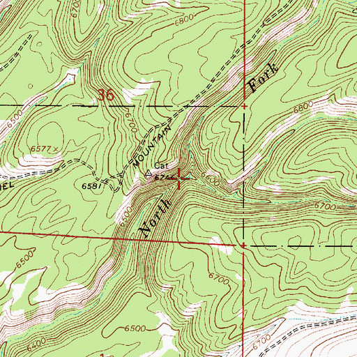 Topographic Map of Wildcat Creek, ID