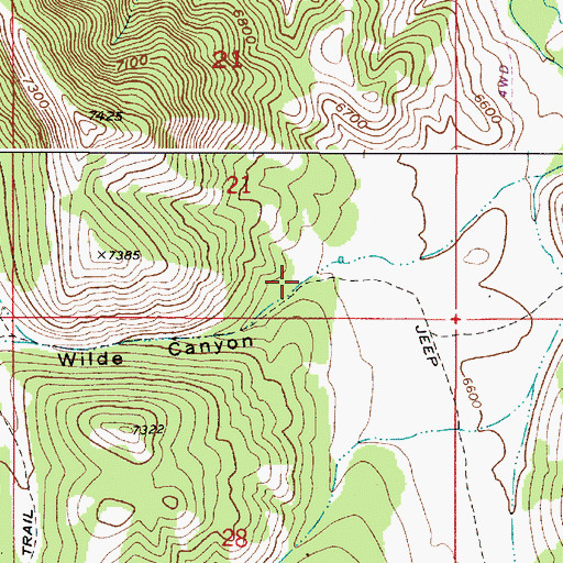 Topographic Map of Wilde Canyon, ID