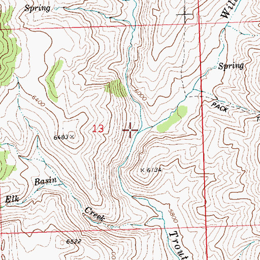 Topographic Map of Willow Creek, ID