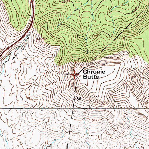 Topographic Map of Chrome Butte, AZ