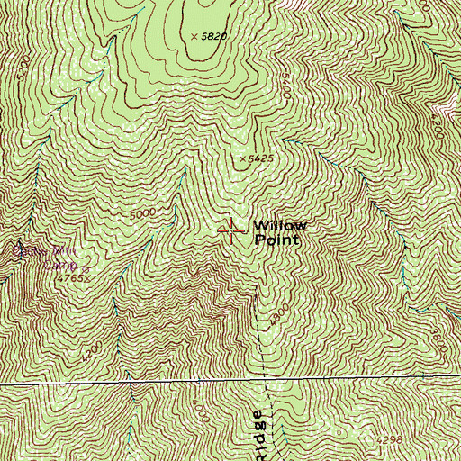 Topographic Map of Willow Point, ID