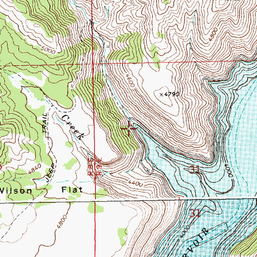 Topographic Map of Wilson Creek, ID