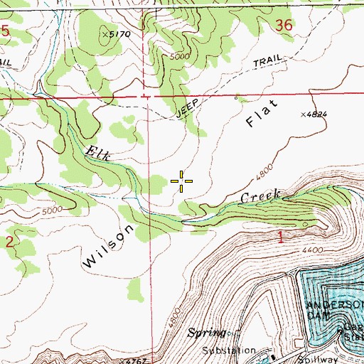 Topographic Map of Wilson Flat, ID