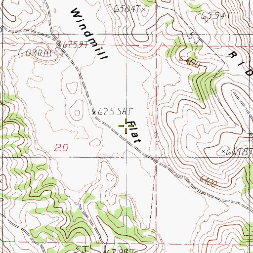 Topographic Map of Windmill Flat, ID