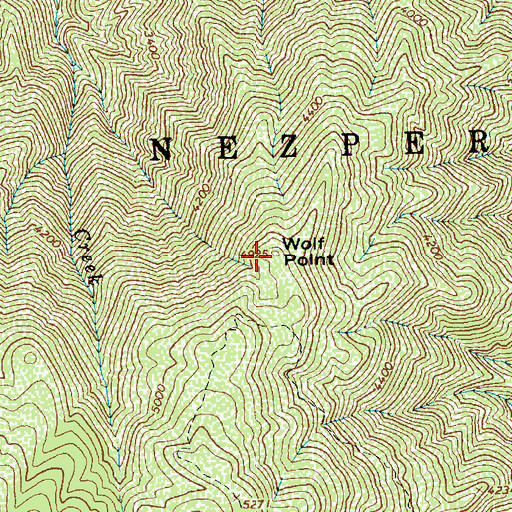 Topographic Map of Wolf Point, ID
