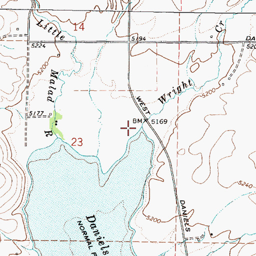 Topographic Map of Wright Creek, ID