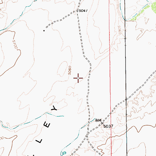 Topographic Map of Dibe Chaa Valley, AZ
